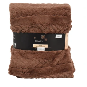 Chevron Braid Pattern Supersoft Throw - Brown