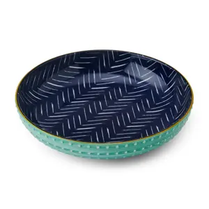 Chevron Indigo Coupe Bowl - image 1
