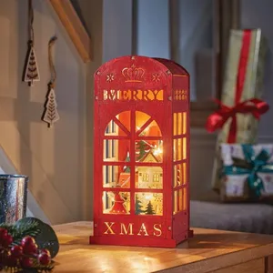 Christmas Phone Box Illuminated Decoration