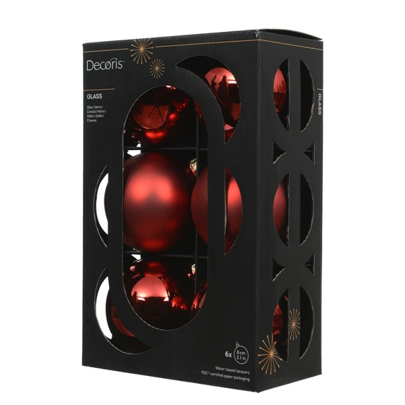 Christmas Red Bauble Set - 6 - image 1