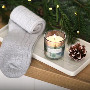 Christmas Tree Candle & Socks Gift Set - image 1