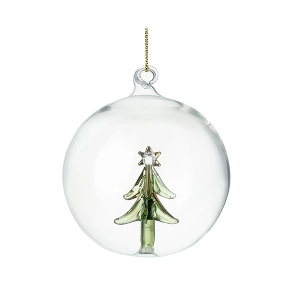 Christmas Tree Enclosed Glass Bauble