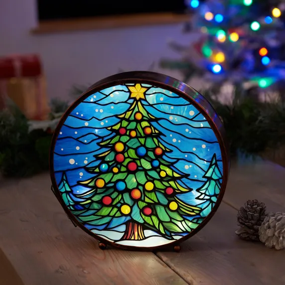 Christmas Tree Stained Glass Light