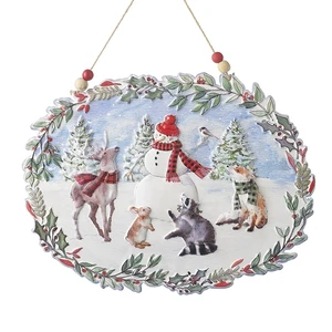 Christmas Woodland Scene Plaque