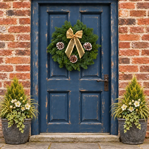 Classic Gold with Cones Wreath - 8" - image 2