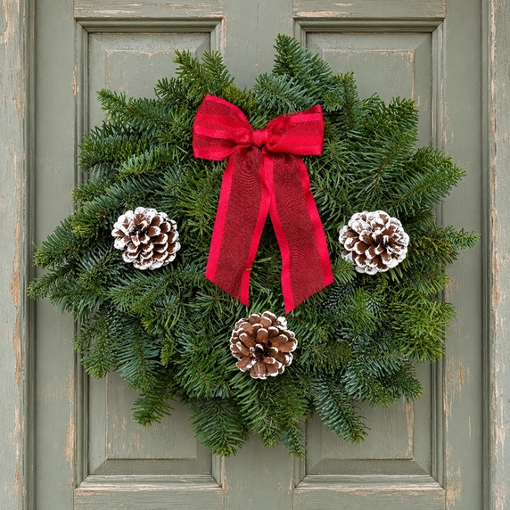 Classic Red with Cones Wreath - 8" - image 1