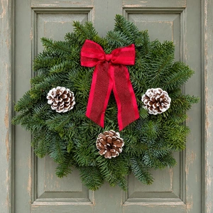 Classic Red with Cones Wreath - 8" - image 1
