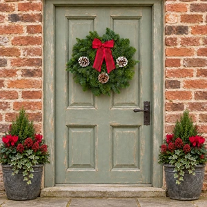 Classic Red with Cones Wreath - 8" - image 2