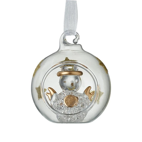 Clear Snowman Glass Bauble