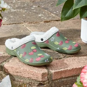 Comfi Fleece Garden Clog - Cherry UK 4