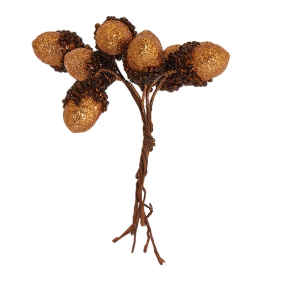 Copper Acorn Decorative Cluster
