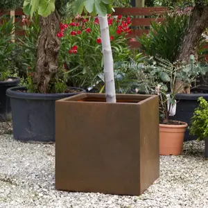 Corten Steel Effect Cube