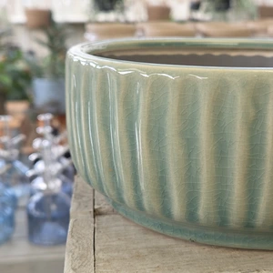 Costola Teal Bowl Planter - image 2