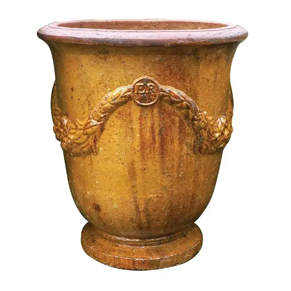 Courtyard Old Leather Garland Urn Planter - Large