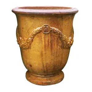 Courtyard Old Leather Garland Urn Planter - Medium