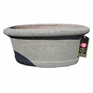 Courtyard Old Stone Oval Trough Planter - Medium