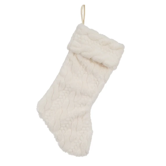 Cream Faux Fur Stocking