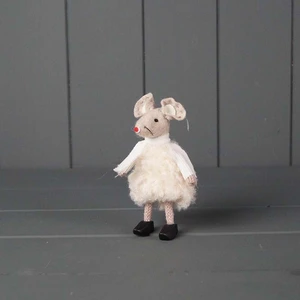 Cream Soft Standing Mouse Decoration