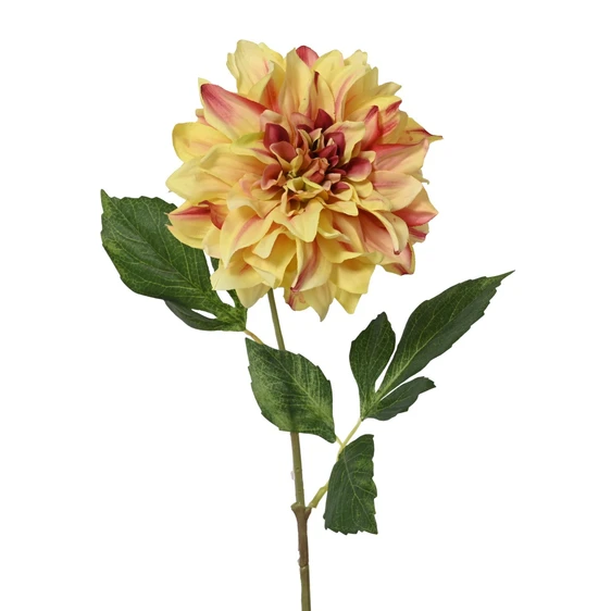 Dahlia Artificial Stem 61cm - Yellow and Red