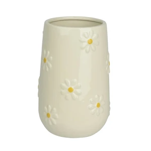 Daisy Pattern Glazed Vase