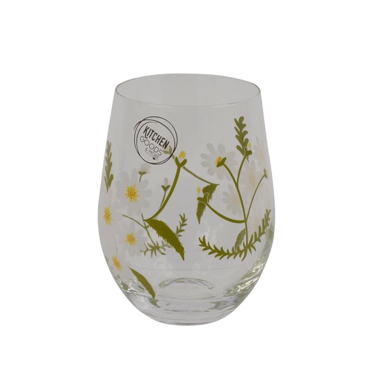 Daisy Patterned Glass Tumbler