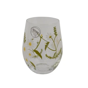 Daisy Patterned Glass Tumbler