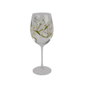 Daisy Patterned Wine Glass