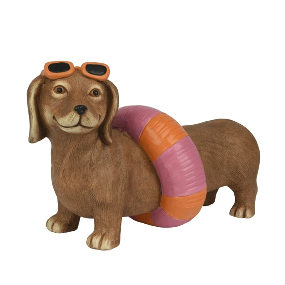 Daschund Indoor Ornament with Swimming Ring