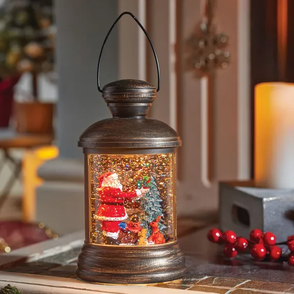 Decorating Santa Snow Lantern