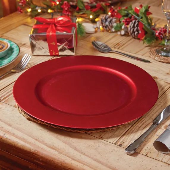 Decorative Charger Plate - Red