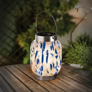 Decorative Glass Solar Lantern - Pink - image 2