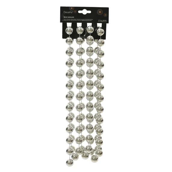 Decorative Large Bead Chain Garland - Silver - image 1