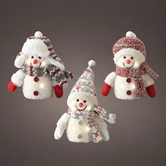 Decorative Light Up Snowman Figure - image 1