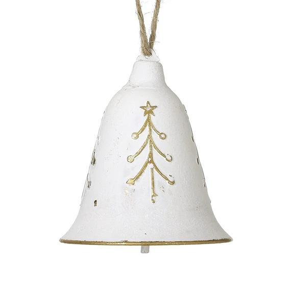 Decorative White & Gold Hanging Bell - Small