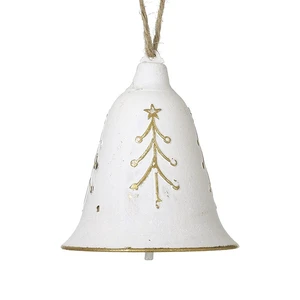 Decorative White & Gold Hanging Bell - Small