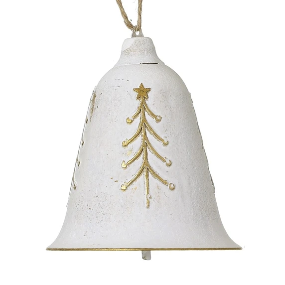 Decorative White & Gold Hanging Bell - Large