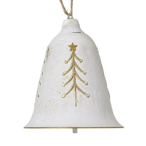 Decorative White & Gold Hanging Bell - Large