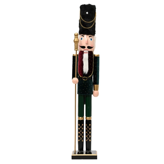 Deep Green Velvet Nutcracker Figurine