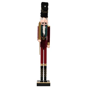 Deep Red Velvet Nutcracker Figurine