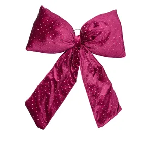 Diamante Padded Burgundy Bow 44cm