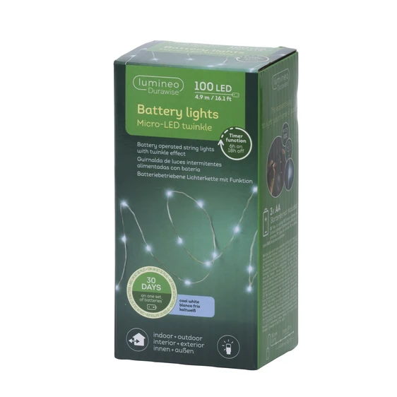 Durawise Micro LED Twinkle Lights - Cool White (100 lights) - image 2