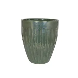 Eden Opulent Green Tall Planter Ø27cm - image 1