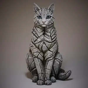 Edge Sculpture Cat Sitting - White - image 1