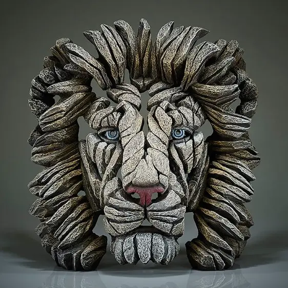 Edge Sculpture Lion Bust - White - image 1