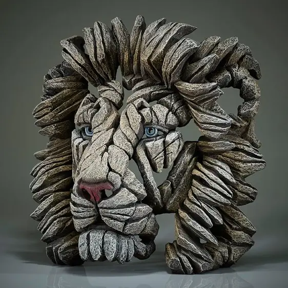Edge Sculpture Lion Bust - White - image 3