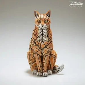 Edge Sculpture Sitting Cat Miniature - Ginger - image 1