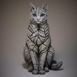 Edge Sculpture Sitting Cat - White - image 1