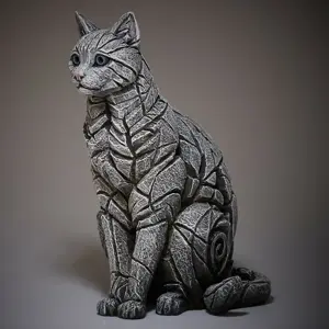 Edge Sculpture Sitting Cat - White - image 2