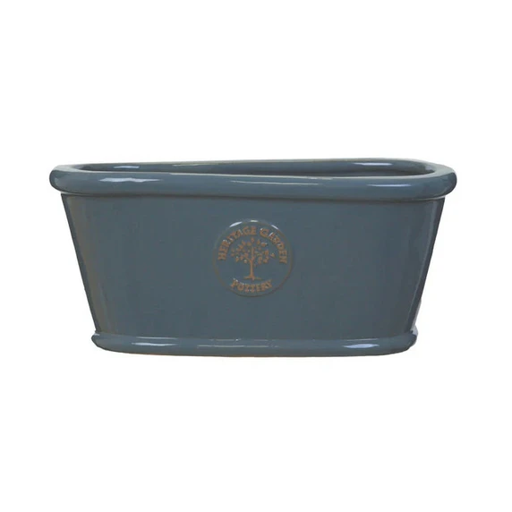 Edwardian Stone Blue Round Trough Planter 43cm