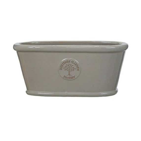 Edwardian Taupe Round Trough Planter 43cm - image 1